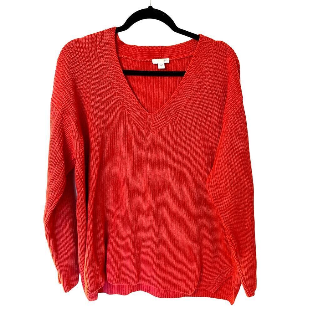 J Jill Salmon Cotton Blend Heavy Sweater SZ L​​​